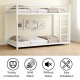 Metal Twin over Twin Bunk Bed/ Heavy-duty Sturdy Metal/ Noise Reduced/ Safety Guardrail/No Box Spring Needed,White