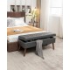 Storage Bench with Storage Bench for Bedroom End of Bed Bench Foot of Bed Bench Entryway Bench Storage Ottoman Bench 43.3 Inch  W x 17.7 Inch  Dark Grey Leather Bench