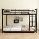 Metal Twin over Twin Bunk Bed/ Heavy-duty Sturdy Metal/ Noise Reduced/ Safety Guardrail/No Box Spring Needed,Black