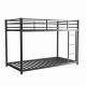 Metal Twin over Twin Bunk Bed/ Heavy-duty Sturdy Metal/ Noise Reduced/ Safety Guardrail/No Box Spring Needed,Black