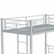 Bunk Bed Twin Over Twin Size with Ladder and high Guardrail, Able to Split, Metal Bunk Bed, Storage Space, Noise Free,Grey Silver