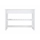 Console Sofa Table with 2 Storage Drawers and 2 Tiers Shelves, Mid-Century Style 42'' Solid Wood Buffet Sideboard for Living Room Furniture Kitchen Dining Room Entryway Hallway, Antique White