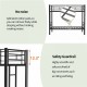 Bunk Bed Twin Over Twin Size with Ladder and high Guardrail, Able to Split, Metal Bunk Bed, Storage Space, Noise Free, Black