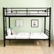 Bunk Bed Twin Over Twin Size with Ladder and high Guardrail, Able to Split, Metal Bunk Bed, Storage Space, Noise Free, Black