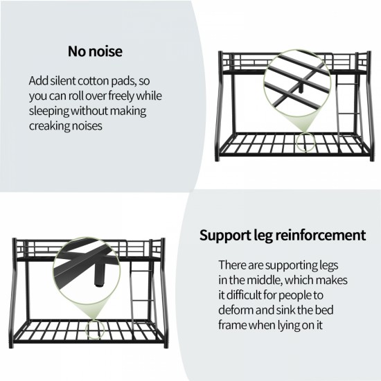 Metal Twin over Full Bunk Bed/ Heavy-duty Sturdy Metal/ Noise Reduced/ Safety Guardrail/ CPC Certified/ No Box Spring Needed