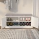 Shoe Storage Bench with 2 Door Cabinet, Entryway Bench with Shoe Storage, Shoe Bench with Cushion, Adjustable Shelves, Shoe Rack Bench for Entrance, Hallway, Bedroom, White+Gray