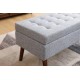 Storage Bench with Storage Bench for Bedroom End of Bed Bench Foot of Bed Bench Entryway Bench Storage Ottoman Bench 43.7 Inch  W x 18.1 Inch  D Grey Linen Bench