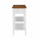 Narrow 2-tone End Table with USB Charging Ports for Small Space, SOLID WOOD Table Legs, White and Walnut, 11.8 Inch W*24 Inch D*24.2 Inch H