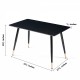 Black Modern Kitchen Dining MDF Table For Smart Home