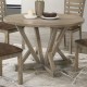 Modern Farmhouse Round Dining Table 45.7inch Solid Wood Rubberwood Antique Finishing Rustic Look Distressed Look Wire Brushed for 4 seaters