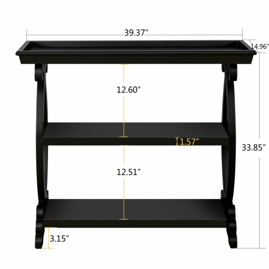 Newport Console Table For Living Room,Kitchen,Entyway(Black)