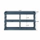 Console Table with 3-Tier Open Storage Spaces And Roman Column Effect Support Legs,Narrow Sofa Entry Table for Living Room, Entryway and Hallway(Navy Blue)