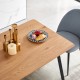 Modern Design Rectangle MDF Restaurant Wooden Dining Table With Metal Frame