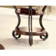 Traditional Style Brown Cherry 1pc SIDE TABLE Open Bottom Shelf Ornate Design Living Room Furniture