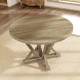 Modern Farmhouse Round Dining Table 45.7inch Solid Wood Rubberwood Antique Finishing Rustic Look Distressed Look Wire Brushed for 4 seaters