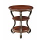 Traditional Style Brown Cherry 1pc SIDE TABLE Open Bottom Shelf Ornate Design Living Room Furniture