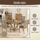 Modern Farmhouse Round Dining Table 45.7inch Solid Wood Rubberwood Antique Finishing Rustic Look Distressed Look Wire Brushed for 4 seaters