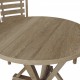 Modern Farmhouse Round Dining Table 45.7inch Solid Wood Rubberwood Antique Finishing Rustic Look Distressed Look Wire Brushed for 4 seaters