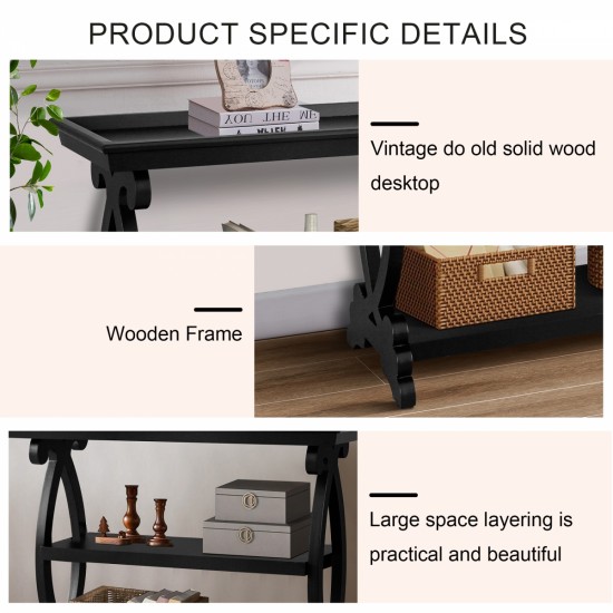 Newport Console Table For Living Room,Kitchen,Entyway(Black)