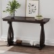 TREXM 48-Inch Rustic Vintage Console Table --- Farmhouse Style Entryway Table with Open Shelf and Sturdy Construction for Entryway and Living Room (Espresso)