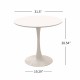 31.5 Inch  Round Dining Table, Mid-Century White Tulip Table, Metal Base Pedestal Table for 2-4 Person,Easy Assembled Leisure Coffee Table