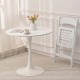 31.5 Inch  Round Dining Table, Mid-Century White Tulip Table, Metal Base Pedestal Table for 2-4 Person,Easy Assembled Leisure Coffee Table