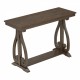 TREXM 48-Inch Rustic Vintage Console Table --- Farmhouse Style Entryway Table with Open Shelf and Sturdy Construction for Entryway and Living Room (Walnut)