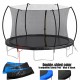 14FT Trampoline (Double-side color pad) ,  Trampoline for Kids and Adults with Enclosure Net and Ladder,Curved fence pole