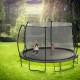 14FT Trampoline (Double-side color pad) ,  Trampoline for Kids and Adults with Enclosure Net and Ladder,Curved fence pole