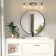 Modern 4-Light Bathroom Vanity Light Fixture - Brushed Nickel Finish with Clear Glass Shades, Perfect for Bathroom, Vanity, and Dressing Area Lighting (No Bulbs)