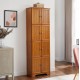 72.4 Inch  Tall Storage Cabinet Tall Storage Cabinet with 8 Doors and 4 Shelves ,Bookshelf Living Room, Kitchen, Dining Room, Office  Freestanding Storage Cabinet,Oak