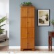 72.4 Inch  Tall Storage Cabinet Tall Storage Cabinet with 8 Doors and 4 Shelves ,Bookshelf Living Room, Kitchen, Dining Room, Office  Freestanding Storage Cabinet,Oak