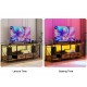 TV Stand with LED Lights Power Outlets  -  TV Stand with Fabric Drawers for 65 70 75 Inches TV - Entertainment Center and Industrial TV Console Table with Open Storage Shelves for Living Room, Bedroom