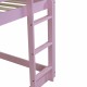 Twin over Twin Rubber Wood Floor Bunk Bed, with ladder,Guardrails,House-Shaped-Bunk Bed,Pink