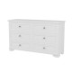 6 Drawers Elegant Design Wooden Dresser, Retro Style Storage Cabinet with Metal Handles for Bedroom, White