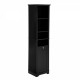 64 Inch  Tall Bathroom Storage Cabinet for Small Space, Floor Standing Cabinet for Living Room Bathroom Home Office Kitchen, 4 Adjustable Shelves & Laundry Hamper, Hidden Clothes Storage Space, Black