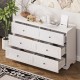 6 Drawers Elegant Design Wooden Dresser, Retro Style Storage Cabinet with Metal Handles for Bedroom, White