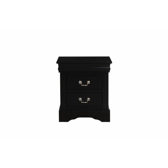 Louis Black Finish Philippe III Nightstand