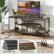 TV Stand with Power Outlets and LED Lights - TV Stand for TVs up to 55 Inch, Entertainment Center with Shelves, Modern TV Console Table for Living Room & Bedroom, Light Gray