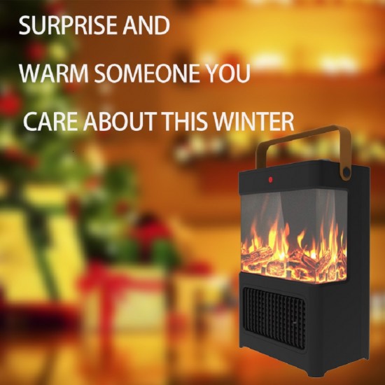 Electric Fireplace Heater for Indoor Use, 1500W Space Heater Fireplace with 3D LED Flame, Double Safety Protection, Portable Fireplace Heater for Home Office Christmas Decoration