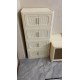 Cream White 19.69 Inch  Side Wide Folding Storage Cabinet ,3 Tiers,19.69 Inch ×11.81 Inch ×31.1 Inch ,Collapsible Storage Bins with Magnetic Door, Plastic Storage Cabinet with Wheels