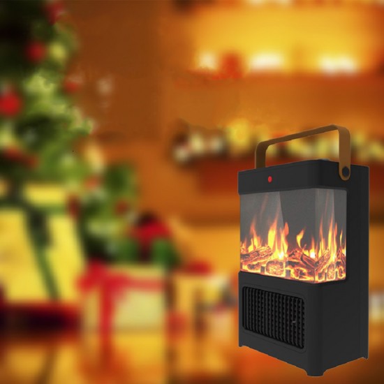 Electric Fireplace Heater for Indoor Use, 1500W Space Heater Fireplace with 3D LED Flame, Double Safety Protection, Portable Fireplace Heater for Home Office Christmas Decoration