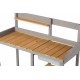 Outdoor Potting Bench, Wooden Workstation Table with Cabinet for Backyard Garden Supplies