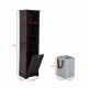 64 Inch  Tall Bathroom Storage Cabinet for Small Space, Floor Standing Cabinet for Living Room Bathroom Home Office Kitchen, 4 Adjustable Shelves & Laundry Hamper, Hidden Clothes Storage Space, Black