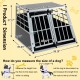 Double Doors Pet Car Transport Cage Aluminium Puppy Travel Crate Box Trapezoidal Kennel Dog Cat Carrier Cage