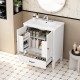 30 Inch  Bathroom Vanity with Sink Vintage Style, Multi-functional Storage Space, Door Shelf, Soft-closing Door, White