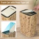 Boho Trash Can with Lid for Bathroom,2.6Gallon Small Rattan Garbage Can with Press Top Lid,Woven Wastebasket and Hamper 2 in 1 Wicker Trash Basket for Bathroom,Kitchen,Living Room,Bedroom