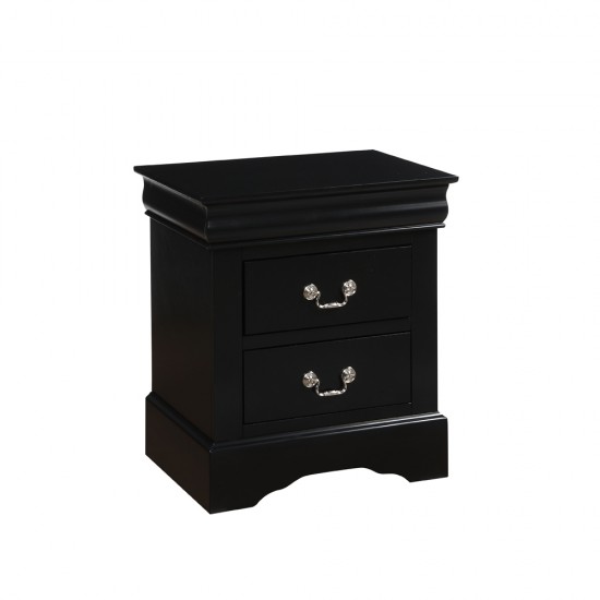 Louis Black Finish Philippe III Nightstand