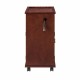 Powered Traditional End Table with Charging Station, Narrow Side Table with USB Ports and Outlets, Nightstand with Storage, Bedside Tables with Wheels for Living Room, Bedroom,Red Walnut