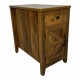 Farmhouse End Table Bedside Table with Charging Station,Night Stand with Barn Door and Drawer, Storage for Bedroom Living Room ,Bedside Table,  Brown color